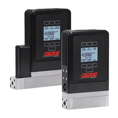 Intrinsically Safe Class 1 Div 1 ATEX Zone 0 mass flow controllers and mass flow meters for explosive environments from Alicat Scientific using laminar DP flow technology to measure flow, pressure, and temperature of gases