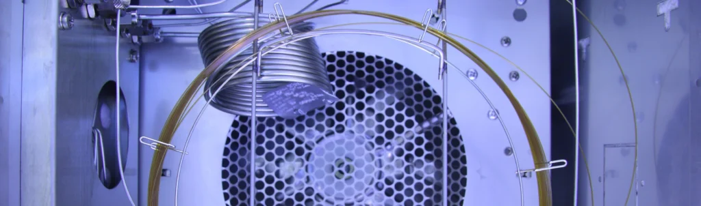 Gas chromatography column inside a GC analyzer